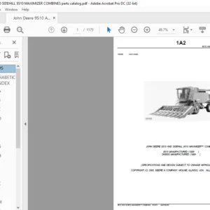 John Deere 9510 & SIDEHILL 9510 MAXIMIZER COMBINES Parts Catalog Manual - PDF DOWNLOAD