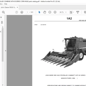 John Deere 9550 SELF-PROPELLED COMBINE WITH 90 SERIES CORN HEAD Parts Catalog Manual