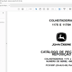 John Deere COLHEITADEIRAS 1175 E 1175H CATÁLOGO DE PEÇAS DE REPOSIÇÃO - PDF DOWNLOAD (Portuguese)