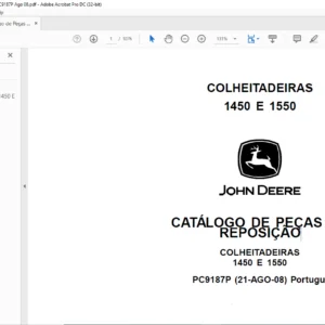 John Deere COLHEITADEIRAS 1450 E 1550 CATÁLOGO DE PEÇAS DE REPOSIÇÃO - PDF DOWNLOAD
