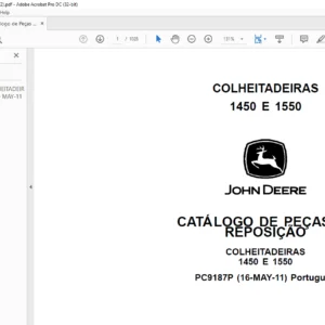 Catálogo de Peças John Deere Colheitadeiras 1450 e 1550 PDF
