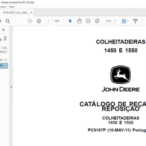 John Deere COLHEITADEIRAS 1450 E 1550 CATÁLOGO DE PEÇAS DE REPOSIÇÃO - PDF DOWNLOAD (Português)
