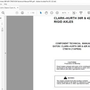 John Deere Clark Hurth Rigid Axles 36R 42R CTM319 EN Technical Manual PDF