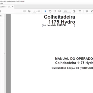 John Deere Colheitadeira 1175 Hydro MANUAL DO OPERADOR - PDF DOWNLOAD (Portuguese)