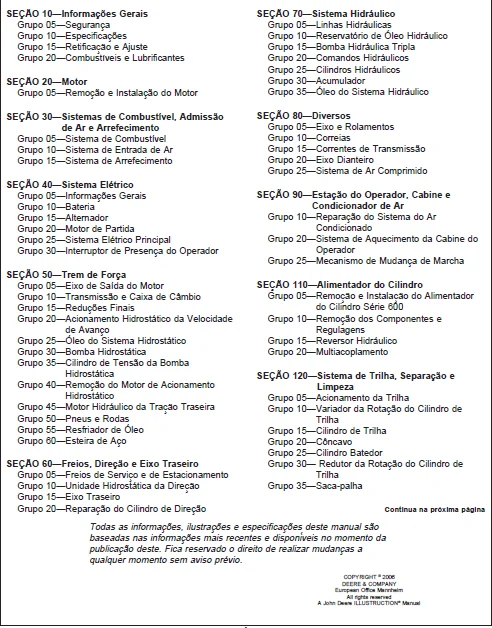 John Deere Colheitadeiras 1450 1550 1450 CWS 1550 CWS 1450 WTS 1550 WTS 1550 CWS CIS MANUAL TECNICO - PDF DOWNLOAD - Image 2