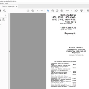 John Deere Colheitadeiras 1450 1550 1450 CWS 1550 CWS 1450 WTS 1550 WTS 1550 CWS CIS MANUAL TECNICO - PDF DOWNLOAD