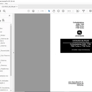 Catálogo de Peças para John Deere 6300 7300 7500 7700 Colheitadeiras PDF
