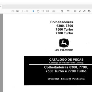 John Deere Colheitadeiras 6300 7300 7500 Turbo 7700 Turbo CATÁLOGO DE PEÇAS - PDF DOWNLOAD (Portuguese)
