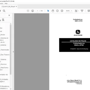 John Deere Colheitadeiras 8500 e 8700 CATÁLOGO DE PEÇAS - PDF DOWNLOAD (Portuguese)