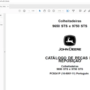 John Deere Colheitadeiras 9650 STS 9750 STS Catalogo de Pecas de Reposicao PDF