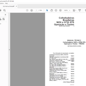 John Deere Colheitadeiras Brasileiras 9650 e 9750 STS Operacao e Testes MANUAL TECNICO - PDF DOWNLOAD (Portuguese)
