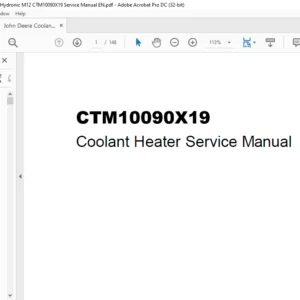John Deere Cooland Heater Hydronic M12 CTM10090X19 Service Manual EN