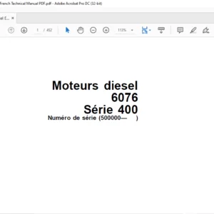 John Deere Diesel Engine 6076 Series 400 ctm73 French Technical Manual PDF