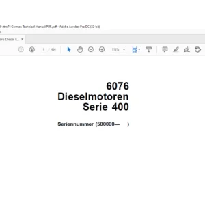 John Deere Diesel Engine 6076 Series 400 ctm74 German Technical Manual PDF