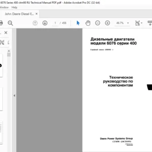 John Deere Diesel Engine 6076 Series 400 ctm98 RU Technical Manual PDF