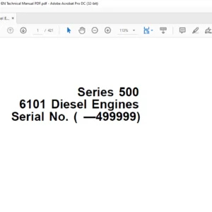 John Deere Diesel Engines 6101 Series 500 ctm20 EN Technical Manual PDF