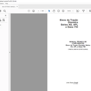 John Deere Eixos da Tracao Dianteira Series AS APL e Dana 750 MANUAL TECNICO DE COMPONENTES - PDF DOWNLOAD(Portuguese)