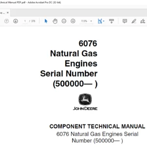 John Deere Engine 6076 Natural Gas ctm82 EN Technical Manual PDF