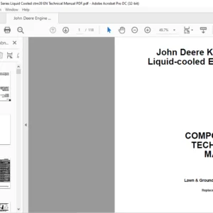 John Deere Engine K Series Liquid Cooled ctm39 EN Technical Manual PDF