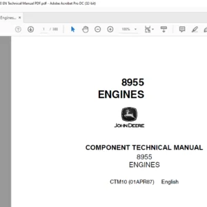 John Deere Engines 8955 Component ctm10 EN Technical Manual PDF