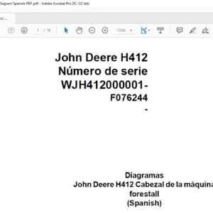 John Deere Forest Machine Head H412 F076244 Diagram Spanish PDF