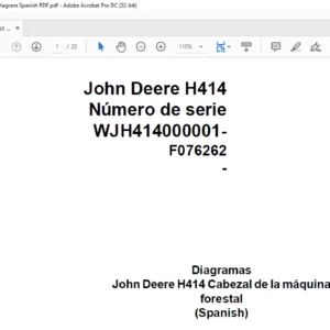 John Deere Forest Machine Head H414 F0John Deere Forest Machine Head H414 F076262 Diagram Spanish PDF76262 Diagram Spanish PDF