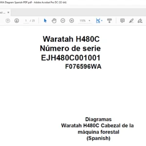 John Deere Forest Machine Head H480C F076596WA Diagram Spanish PDF