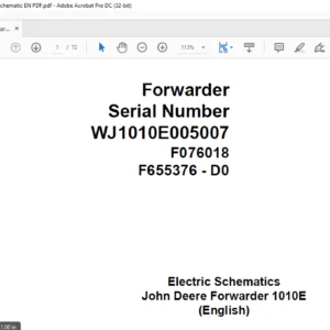 John Deere Forwarder 1110E/1210E/ 1510E (FFC) Electric Schematic Manual - PDF DOWNLOAD