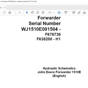 John Deere Forwarder 1510E Harvester Head Hydraulic Schematic Manual - PDF DOWNLOAD