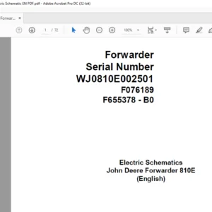 John Deere Forwarder 810E Harvester Head Hydraulic Schematic Manual - PDF DOWNLOAD