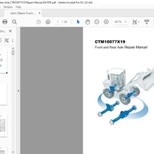 John Deere Front & Rear Axle CTM10077X19 Repair Manual EN PDF