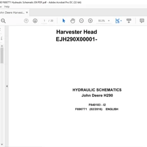 John Deere H290 Harvester Head Hydraulic Schematic Manual - PDF DOWNLOAD
