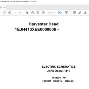 John Deere H413 Harvester Head Electric Schematic Manual - PDF DOWNLOAD