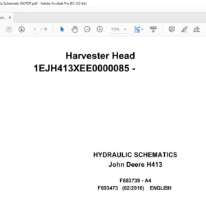 John Deere H413 Harvester Head  Hydraulic Schematic Manual - PDF DOWNLOAD