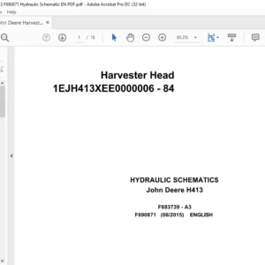 John Deere H413 Harvester Head Hydraulic Schematic Manual - PDF DOWNLOAD