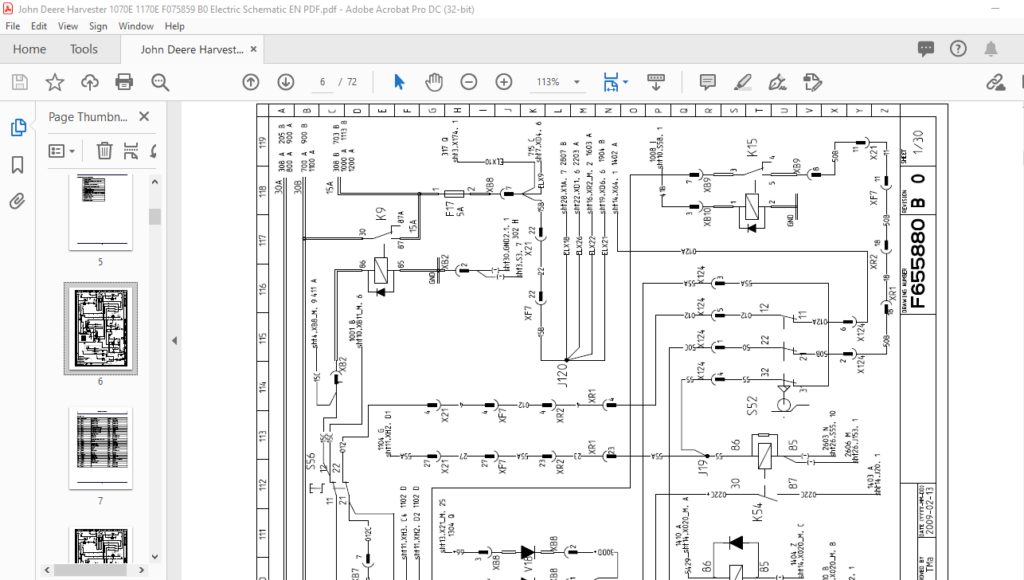 John Deere Harvester 1070E/1170E Electric Schematic Manual - PDF ...