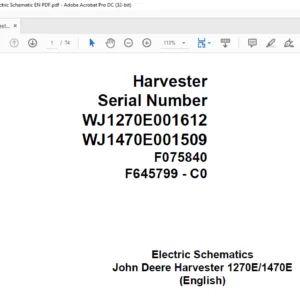 John Deere 1270E 1470E Harvester Electrical Wiring Diagram Manual PDF