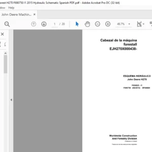 John Deere Machine Head Forest H270 F690750 I1 2015 Hydraulic Schematic Spanish PDF