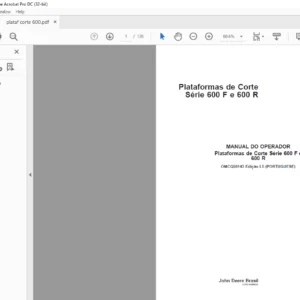 John Deere Plataformas de Corte Serie 600 F e 600 R MANUAL DO OPERADOR - PDF DOWNLOAD (Portuguese)