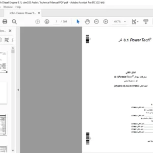 John Deere PowerTech Diesel Engine 8.1L ctm533 Arabic Technical Manual PDF