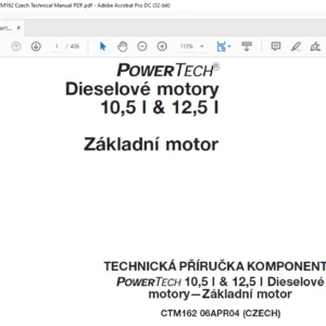 John Deere Powertech Diesel Engine 10.5 12.5 CTM162 Czech Technical Manual PDF