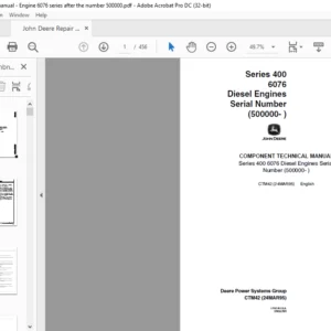 John Deere Series 400 6076 Diesel Engines Technical Manual - PDF DOWNLOAD