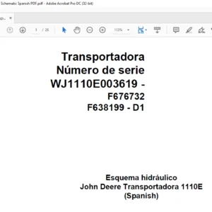John Deere Transport 1110E F676732 D1 Hydraulic Schematic Spanish PDF