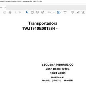 John Deere Transport 1910E F685692 A1 2015 Hydraulic Schematic Spanish PDF