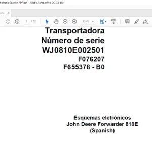 John Deere Transport 810E F076207 B0 Electric Schematic Spanish PDF