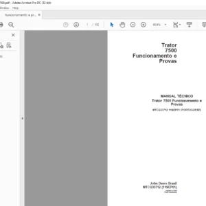 John Deere Trator 7500 Funcionamento e Provas MANUAL TECNICO - PDF DOWNLOAD (Portuguese)