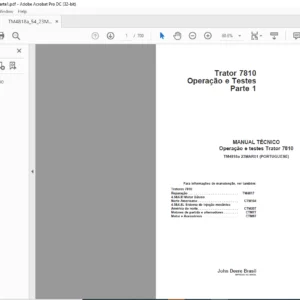 John Deere Trator 7810 Operacao e Testes MANUAL TECNICO - PDF DOWNLOAD (Portuguese)