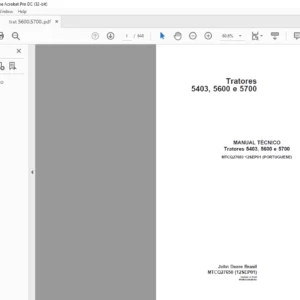 John Deere Tratores 5403 5600 e 5700 MANUAL TECNICO - PDF DOWNLOAD (Portuguese)