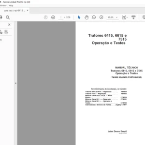 John Deere Tratores 6415 6615 e 7515 Operacao e Testes MANUAL TECNICO - PDF DOWNLOAD(Portuguese)