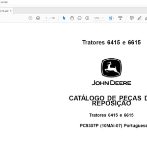 John Deere Tratores 6415 e 6615 CATÁLOGO DE PEÇAS DE REPOSIÇÃO - PDF DOWNLOAD (Portuguese)